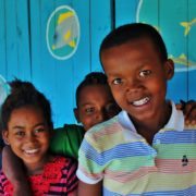 Children outside classroom