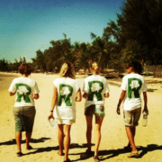 team on beach